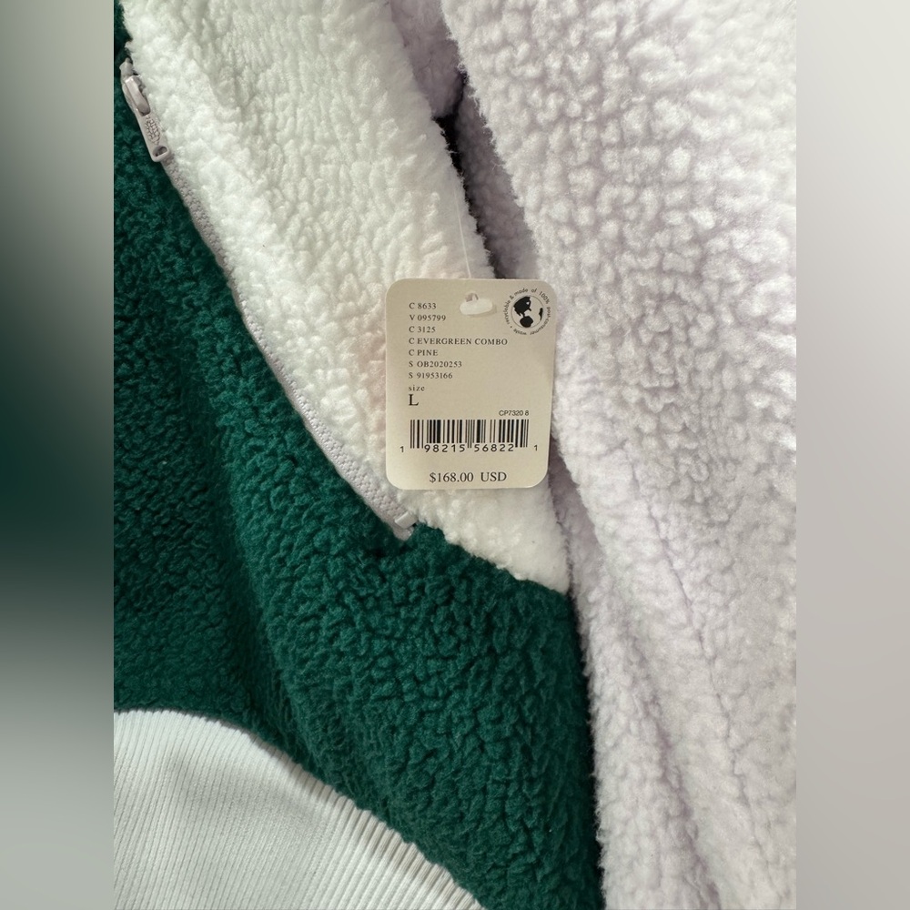 Free People FP Movement NWT Hit The Slopes Fleece Hoodie Evergreen Combo - Picture 7 of 8